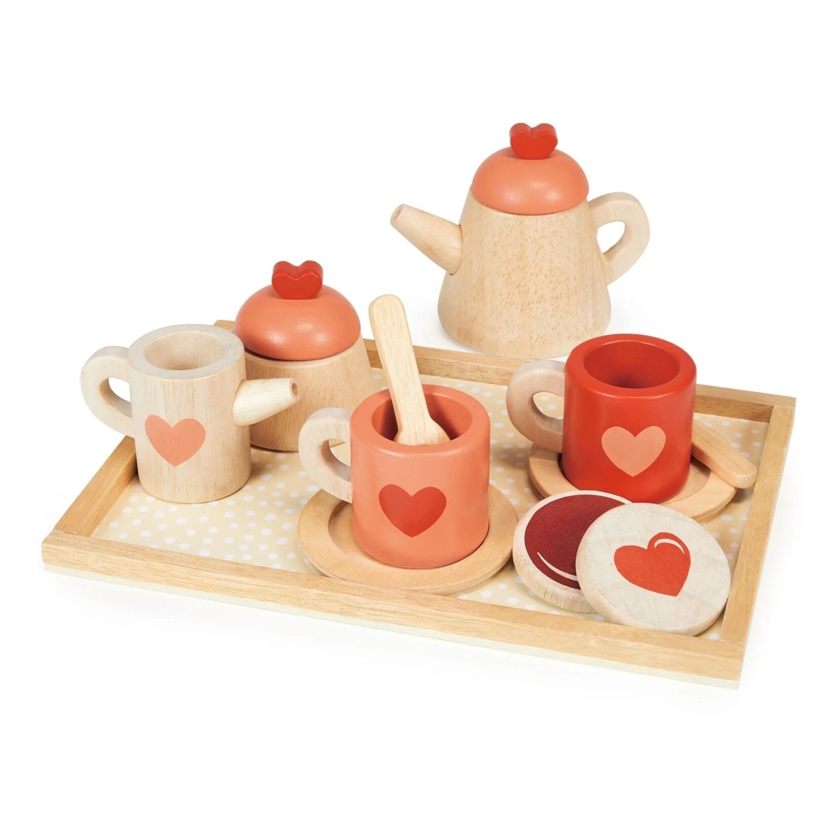 Mentari MENTARI -  Wooden Tea Time Set with Hearts