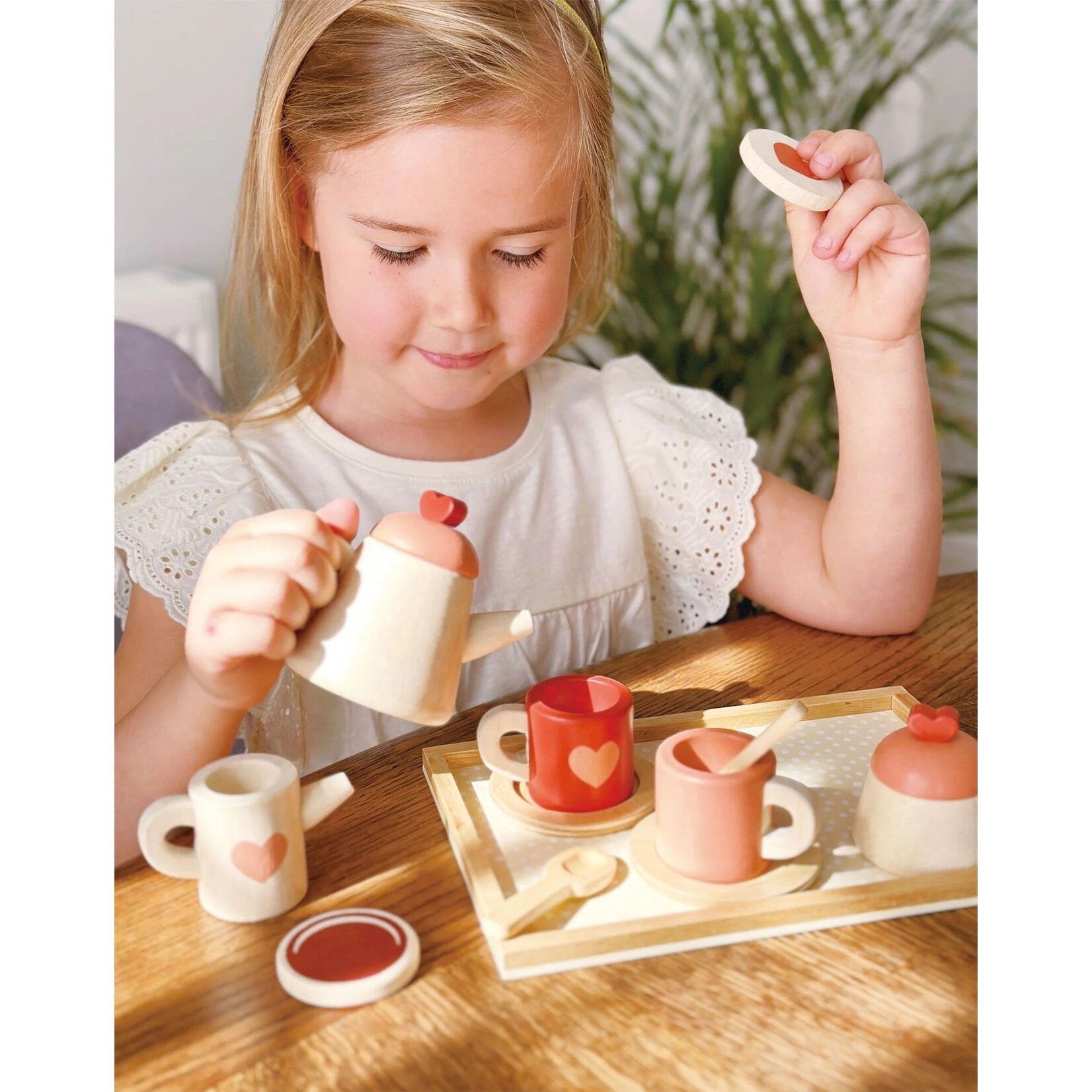 Mentari MENTARI -  Wooden Tea Time Set with Hearts