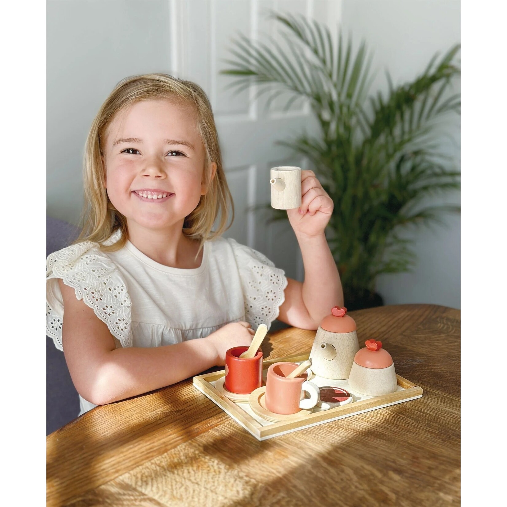 Mentari MENTARI -  Wooden Tea Time Set with Hearts