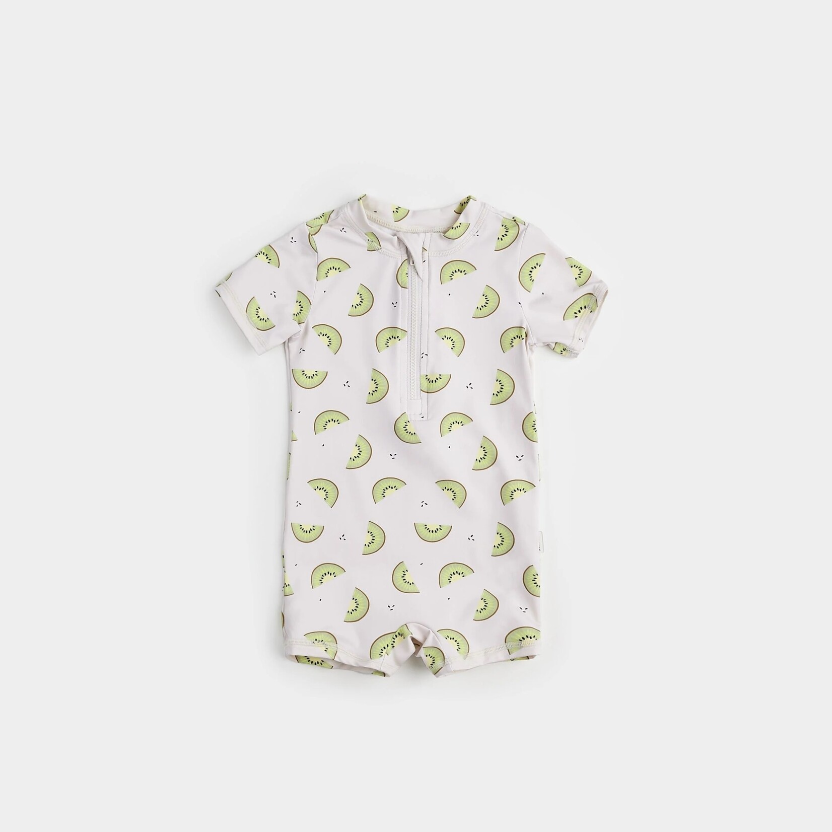 Petit Lem PETIT LEM - Cream Swim Romper with Kiwi Print