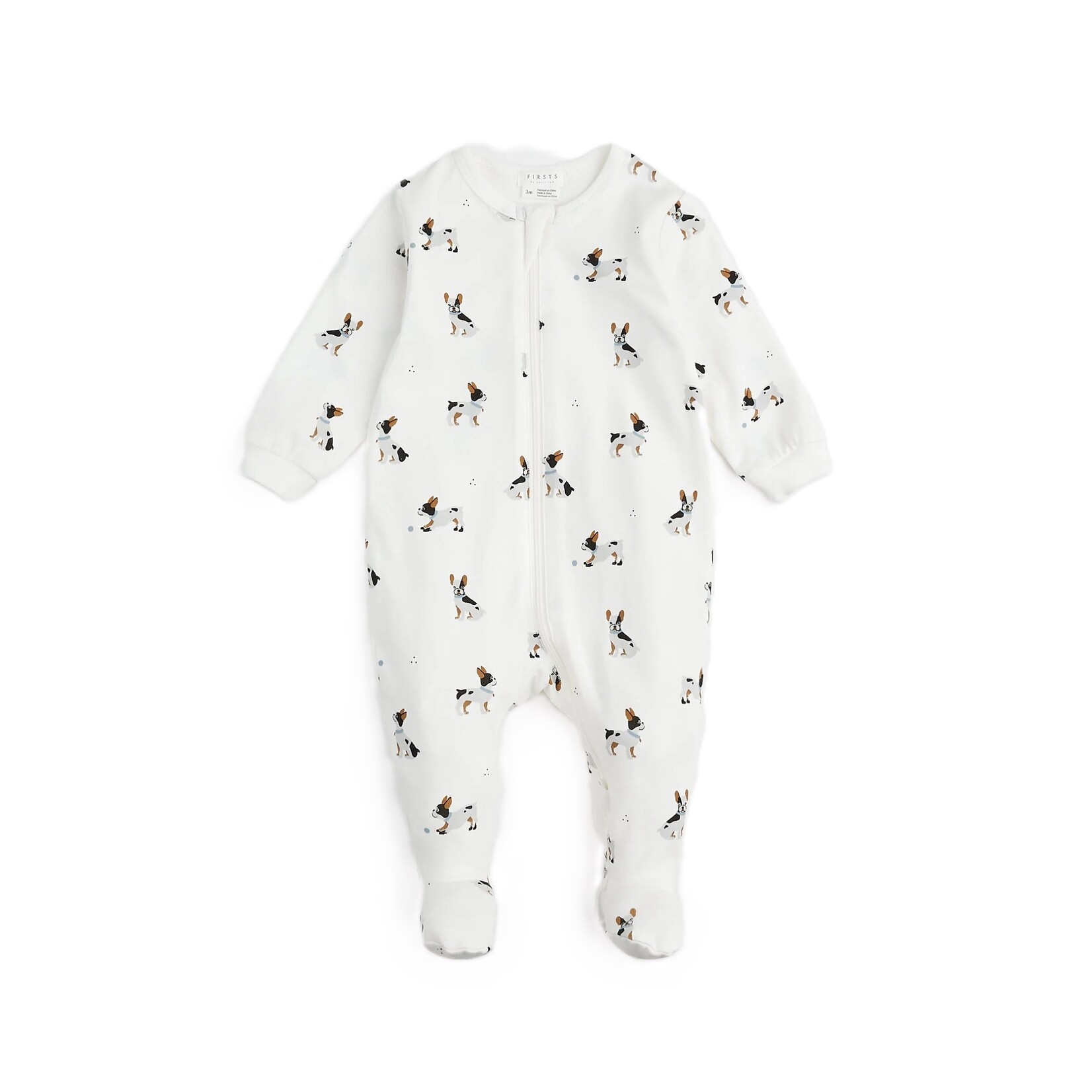 Petit Lem PETIT LEM - White Pyjamas with French Bulldog Print