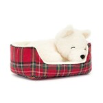 Jellycat JELLYCAT - 'I am Napping Nipper Westie' - White dog in basket soft toy