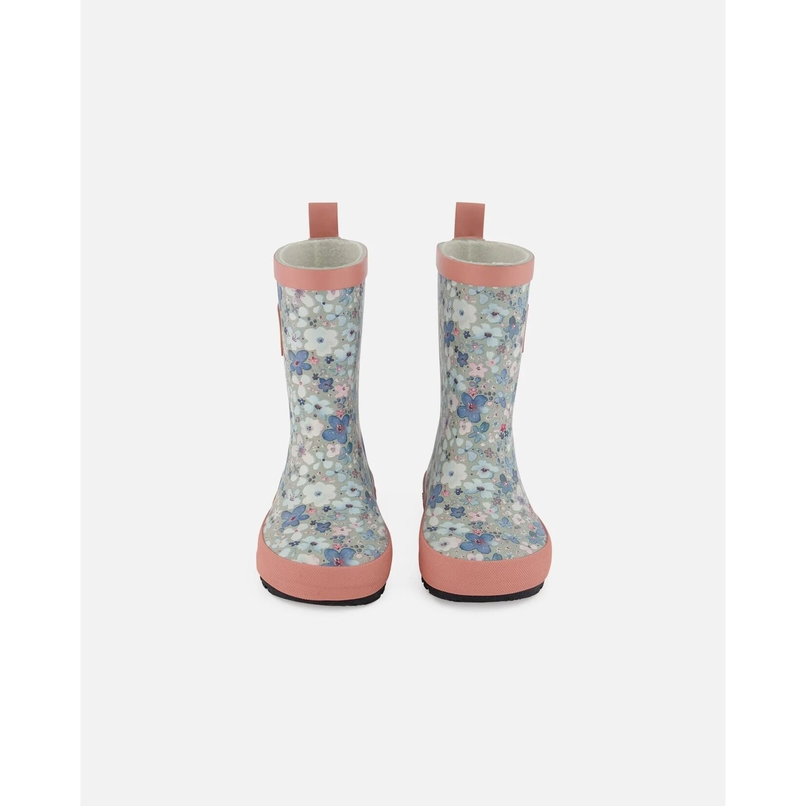 Deux par Deux DEUX PAR DEUX - Bottes de pluie bleu pâle avec imprimé de fleurs aquarelles