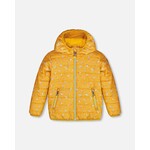 Deux par Deux DEUX PAR DEUX - Quilted Mid-Season Jacket Yellow Little Flowers Print