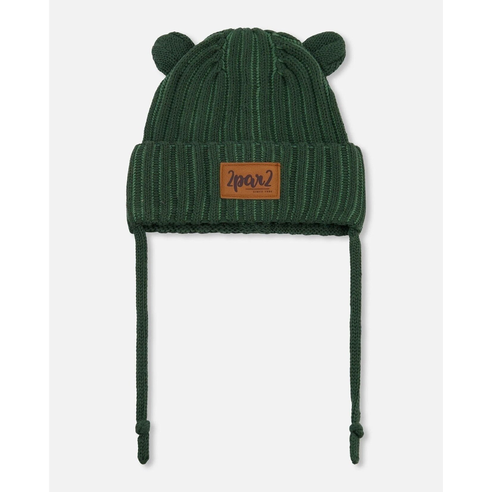 Deux par Deux DEUX PAR DEUX - Mid-Season Knitted Hat with Ears 'Forest Green'
