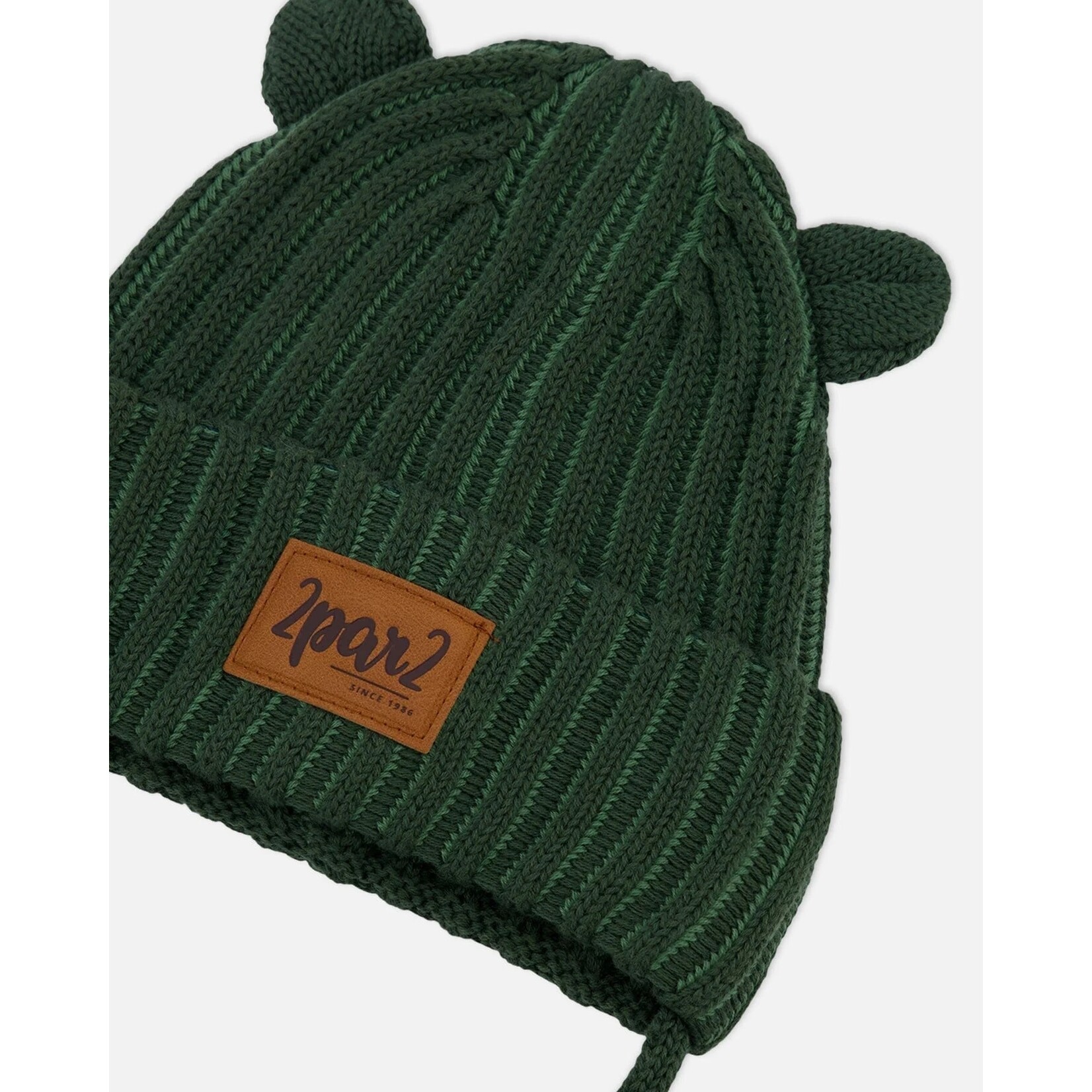 Deux par Deux DEUX PAR DEUX - Mid-Season Knitted Hat with Ears 'Forest Green'
