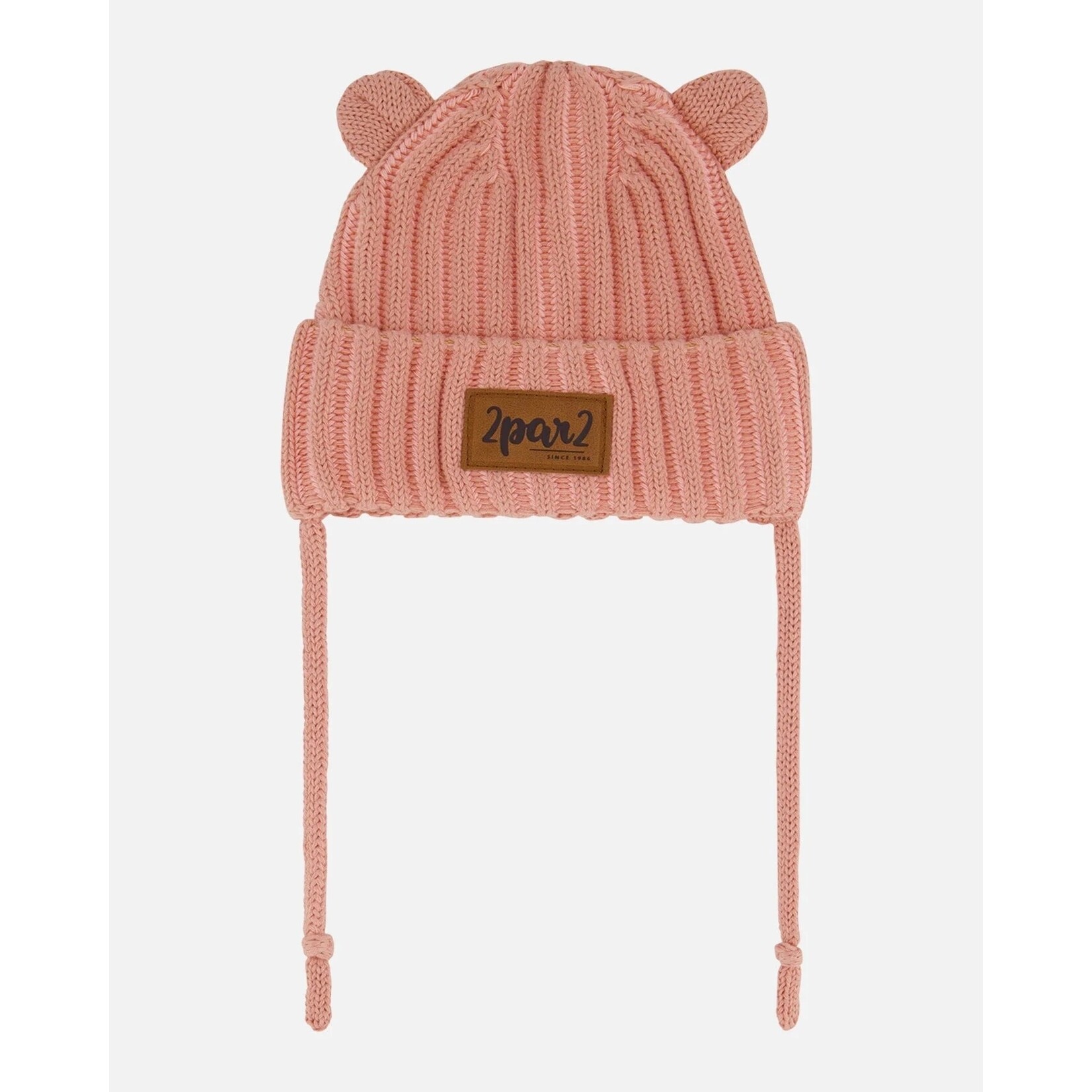 Deux par Deux DEUX PAR DEUX - Mid-Season Knitted Hat with Ears 'Ash Rose'