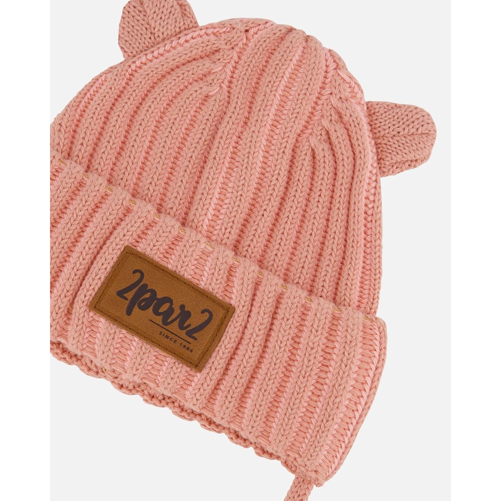 Deux par Deux DEUX PAR DEUX - Mid-Season Knitted Hat with Ears 'Ash Rose'