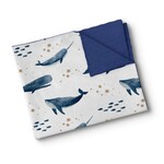 Oops OOPS- Minky Baby Blanket - Gold Sea (whales)