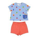 Mayoral MAYORAL - Two-piece set - Shortsleeve light blue t-shirt with popsicle print and red shorts