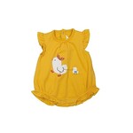 Mayoral MAYORAL - Yellow Romper with Duckling and Pull Toy Print