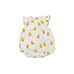 Mayoral MAYORAL - White Romper with All-Over Duckling Print