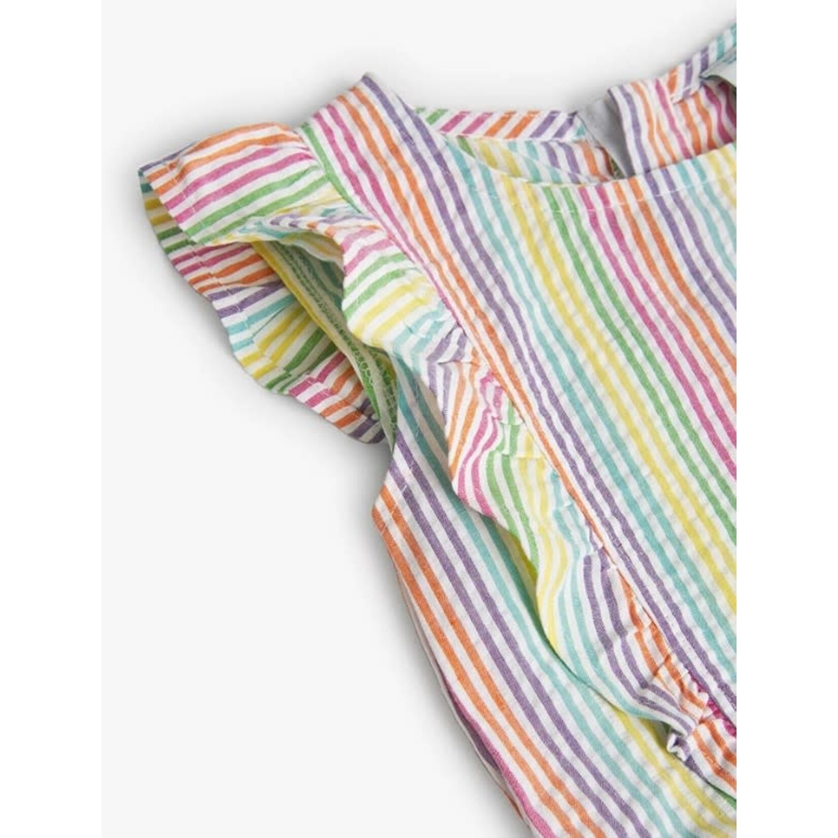 Boboli BOBOLI - Light popelin dress with shoulder frills and fine multicoloured vertical stripes