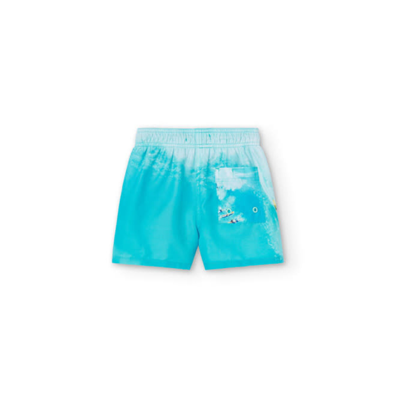 Boboli BOBOLI- Turquoise swimshorts with surfer print