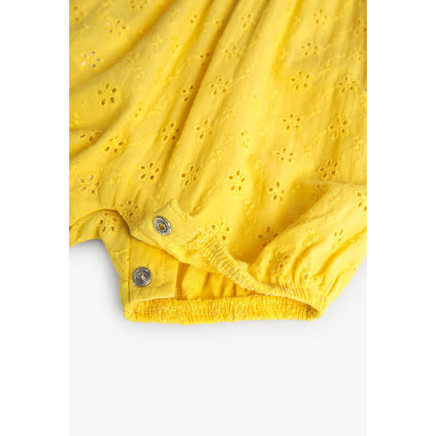 Boboli BOBOLI - Solid yellow embroidered romper