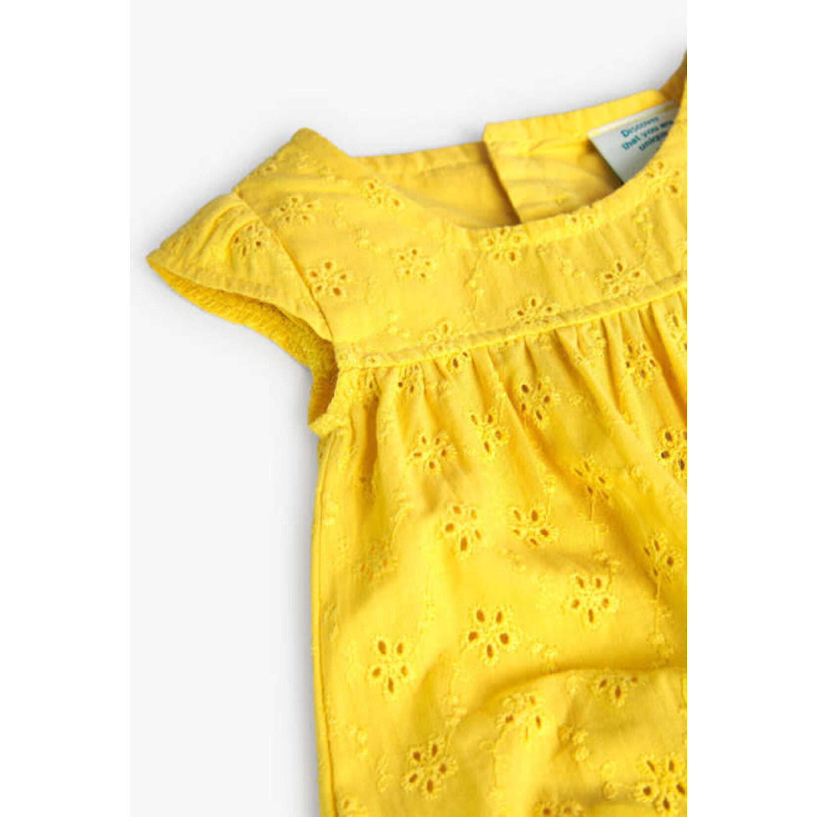 Boboli BOBOLI - Solid yellow embroidered romper