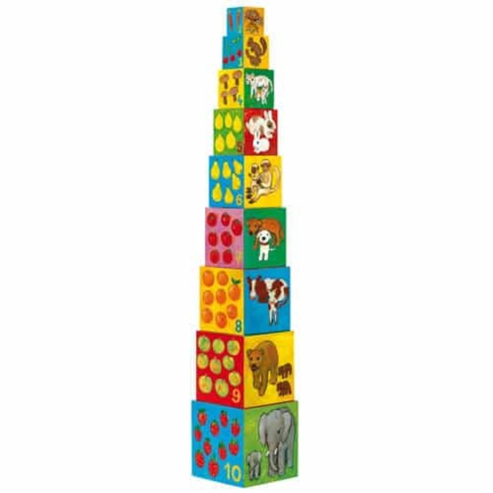 Djeco DJECO - 10 cubes à empiler 'Mes amis'