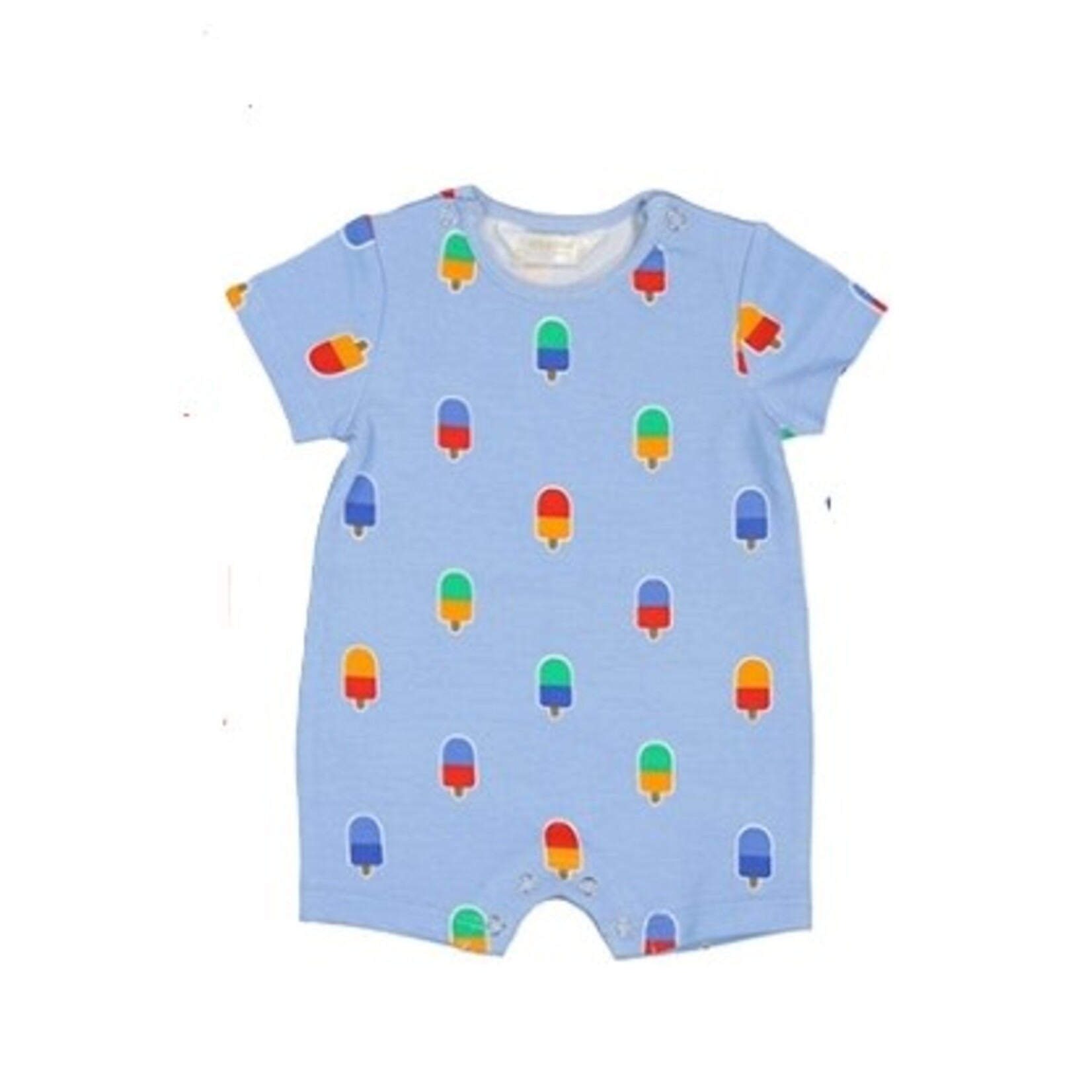 Mayoral MAYORAL - Light blue romper with allover popsicle print