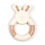Bulle BULLE - Wood and silicone teething rattle 'Animal : Bunny egg shell'