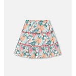 Deux par Deux DEUX PAR DEUX - Long Crinkle Peasant Skirt with Printed Beach Hibiscus 'Island Discovery'