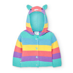Boboli BOBOLI - Veste en tricot rayé multicolore avec capuchon de lapin