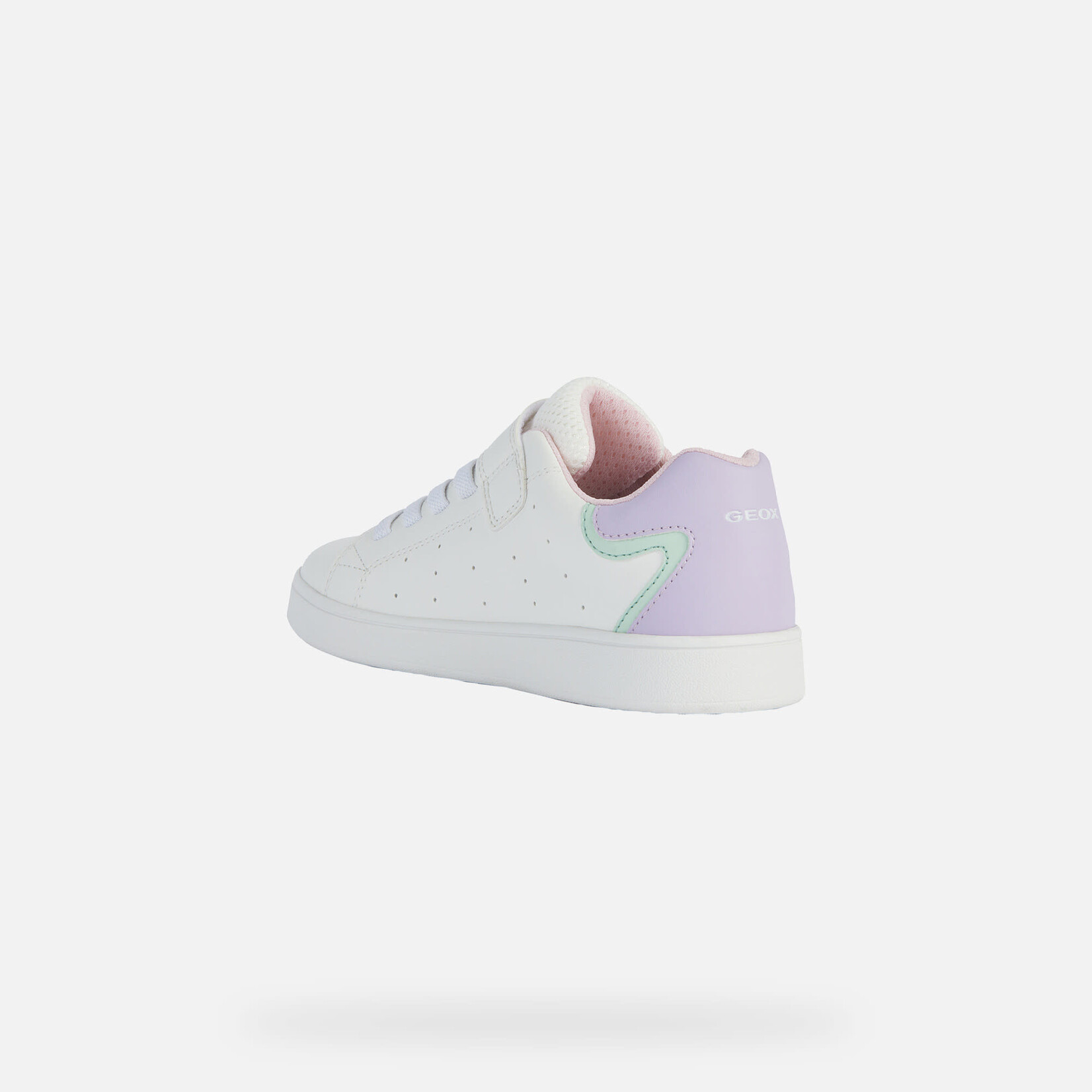 Geox GEOX - White synthetic leather sneakers 'Eclyper - White/Lilac'
