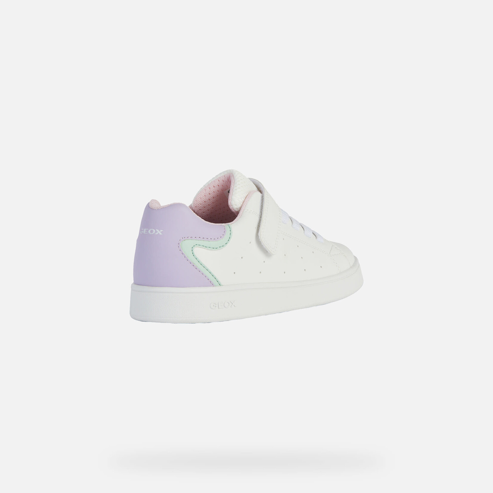 Geox GEOX - White synthetic leather sneakers 'Eclyper - White/Lilac'