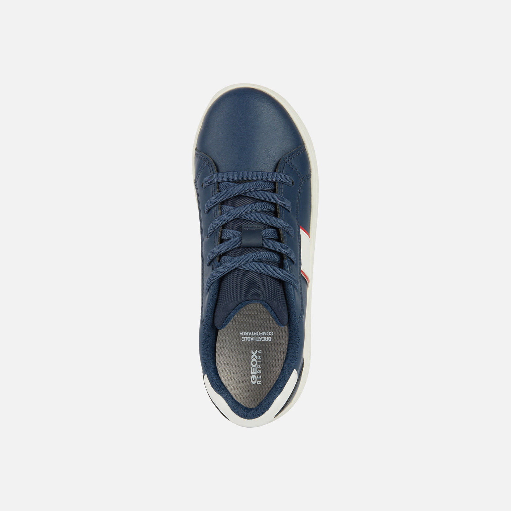 Geox GEOX - White synthetic leather sneakers 'Eclyper - Avio Navy/White'