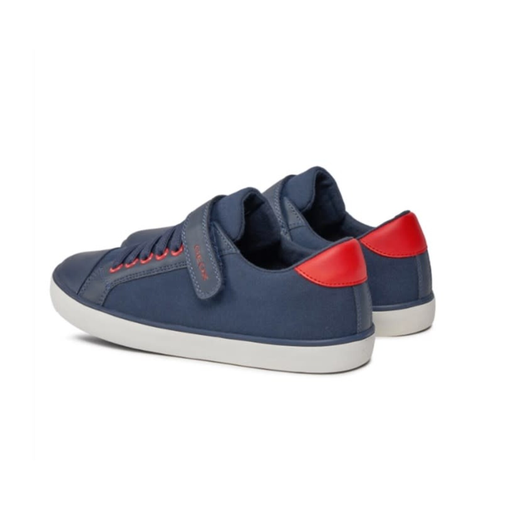 Geox GEOX - Navy synthetic leather and textile sneakers 'Gisli - Navy/Red'