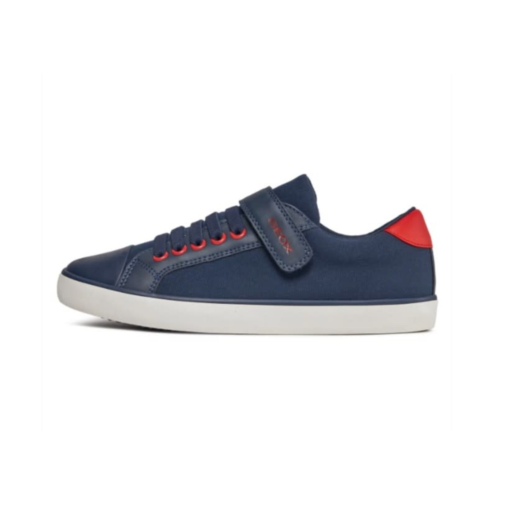 Geox GEOX - Chaussures marine de toile et cuir synthétique 'Gisli - Marine/Rouge'