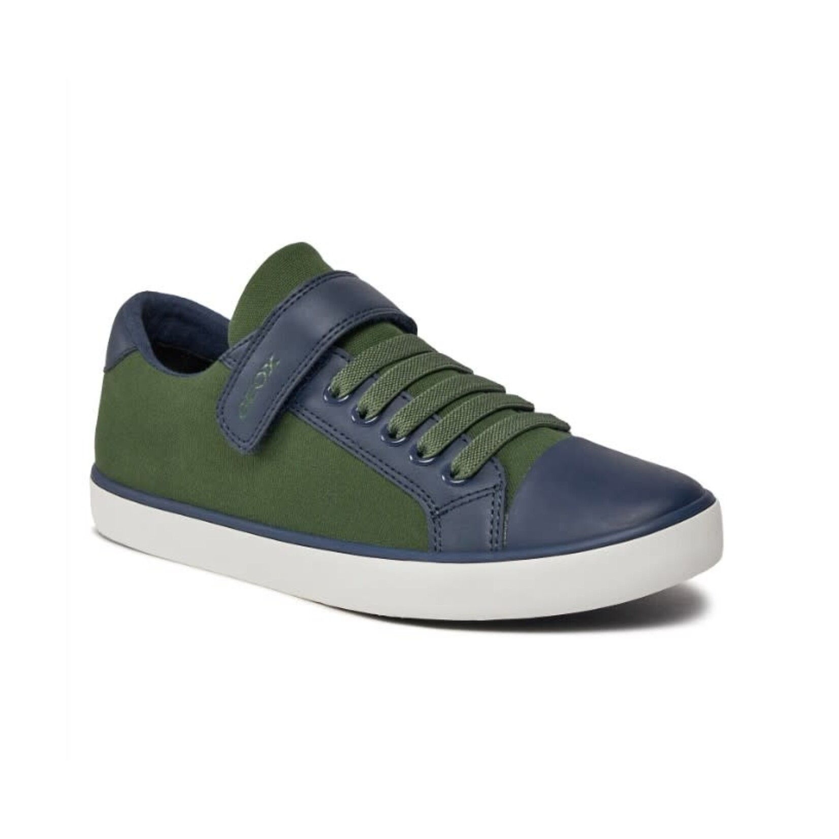 Geox GEOX - Chaussures vertes de toile et cuir synthétique 'Gisli - Marine/Vert'