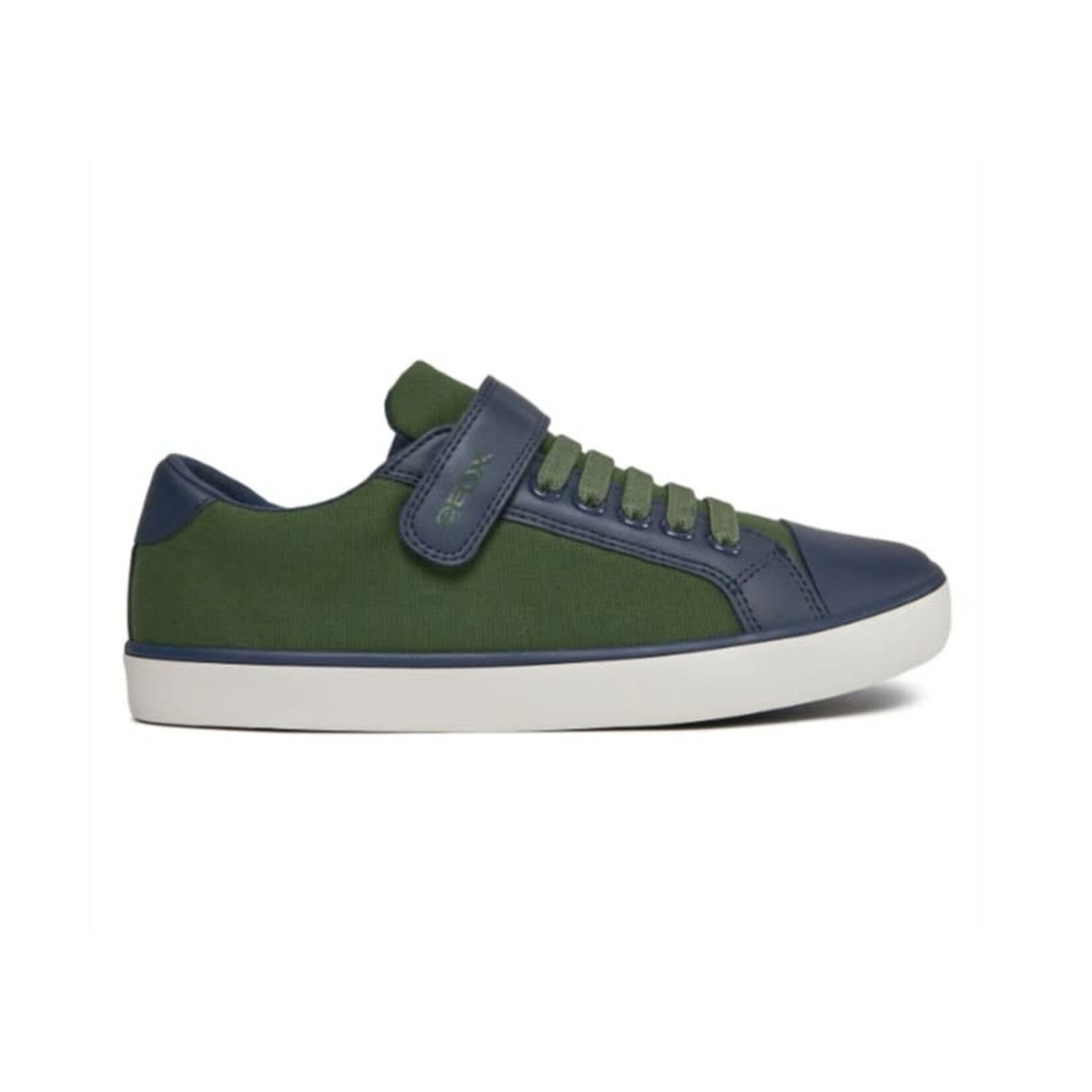 Geox GEOX - Green synthetic leather and textile sneakers 'Gisli - Navy/Green'