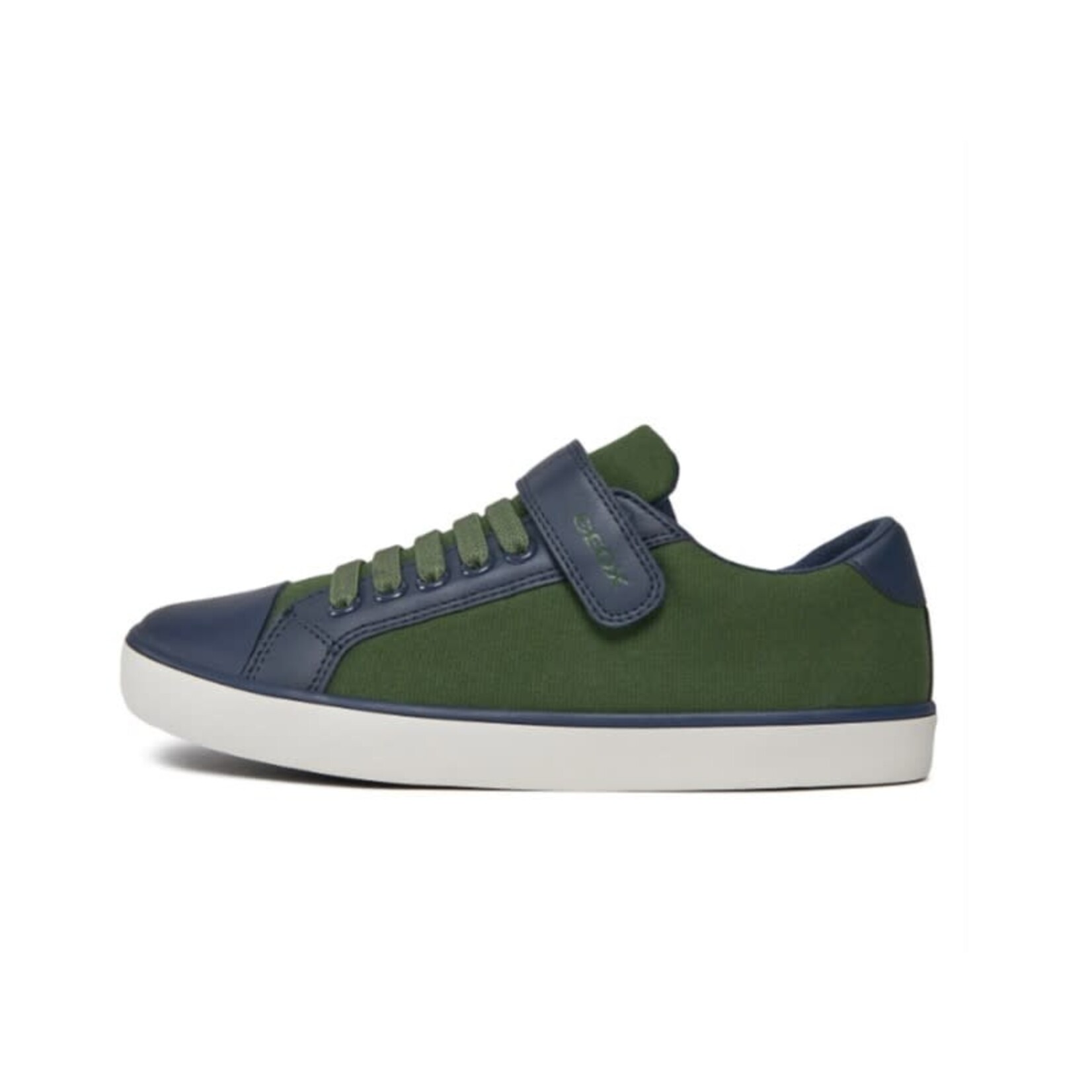 Geox GEOX - Green synthetic leather and textile sneakers 'Gisli - Navy/Green'