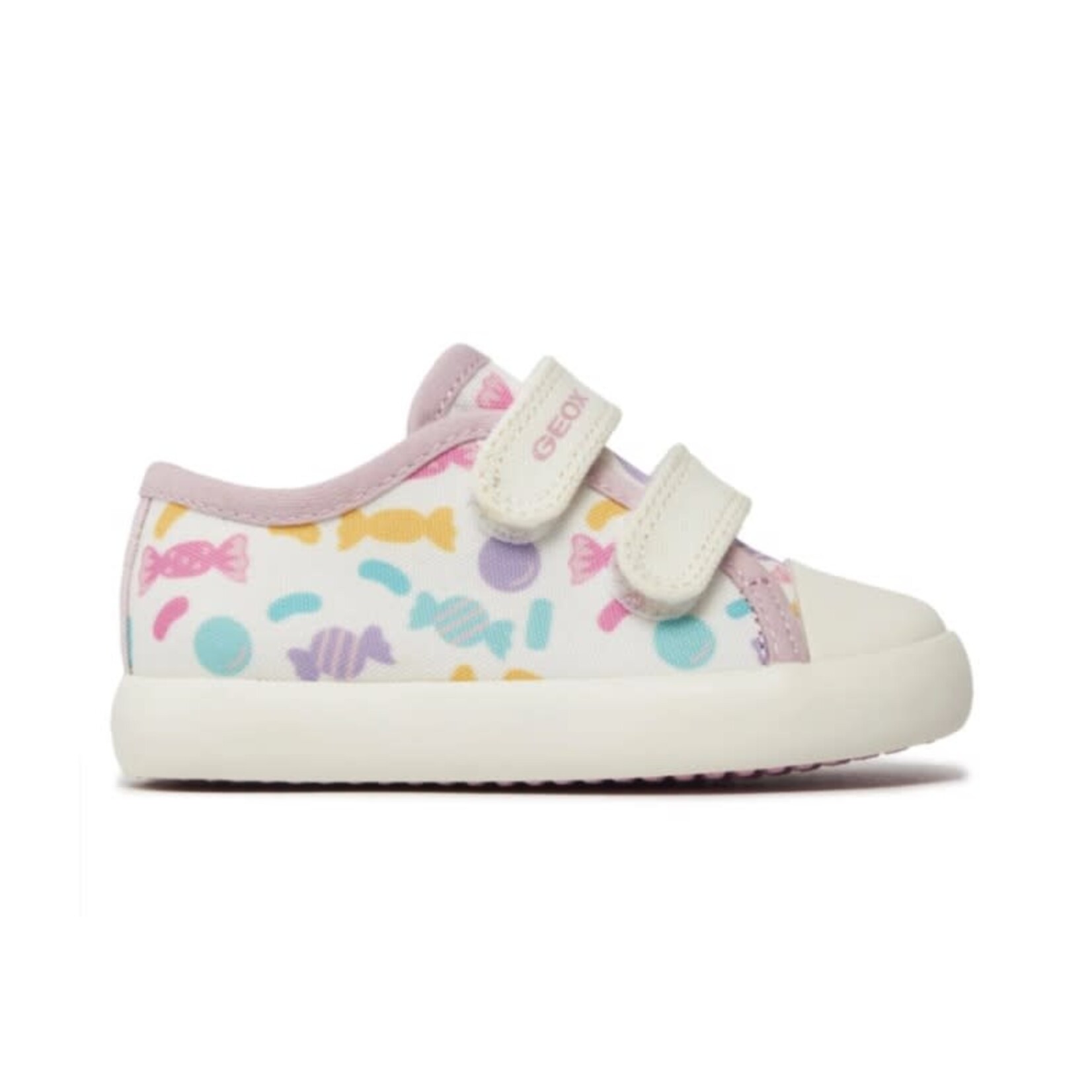 Geox GEOX - Chaussures de toile blanche avec motif de bonbons 'Gisli - Blanc/Multicolore'