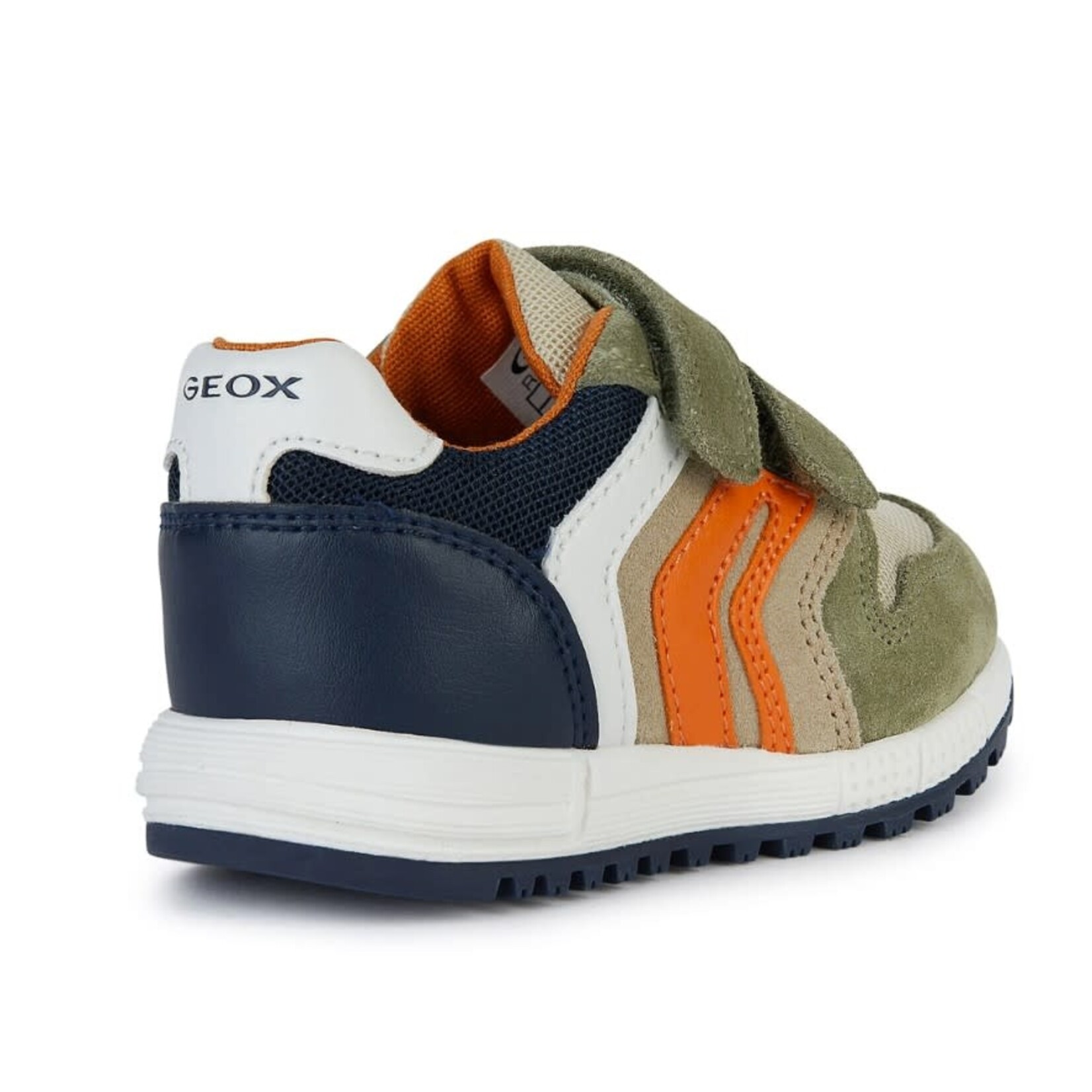 Geox GEOX - Leather running shoes 'Alben - Suede Mesh - Sage/Navy/Orange'