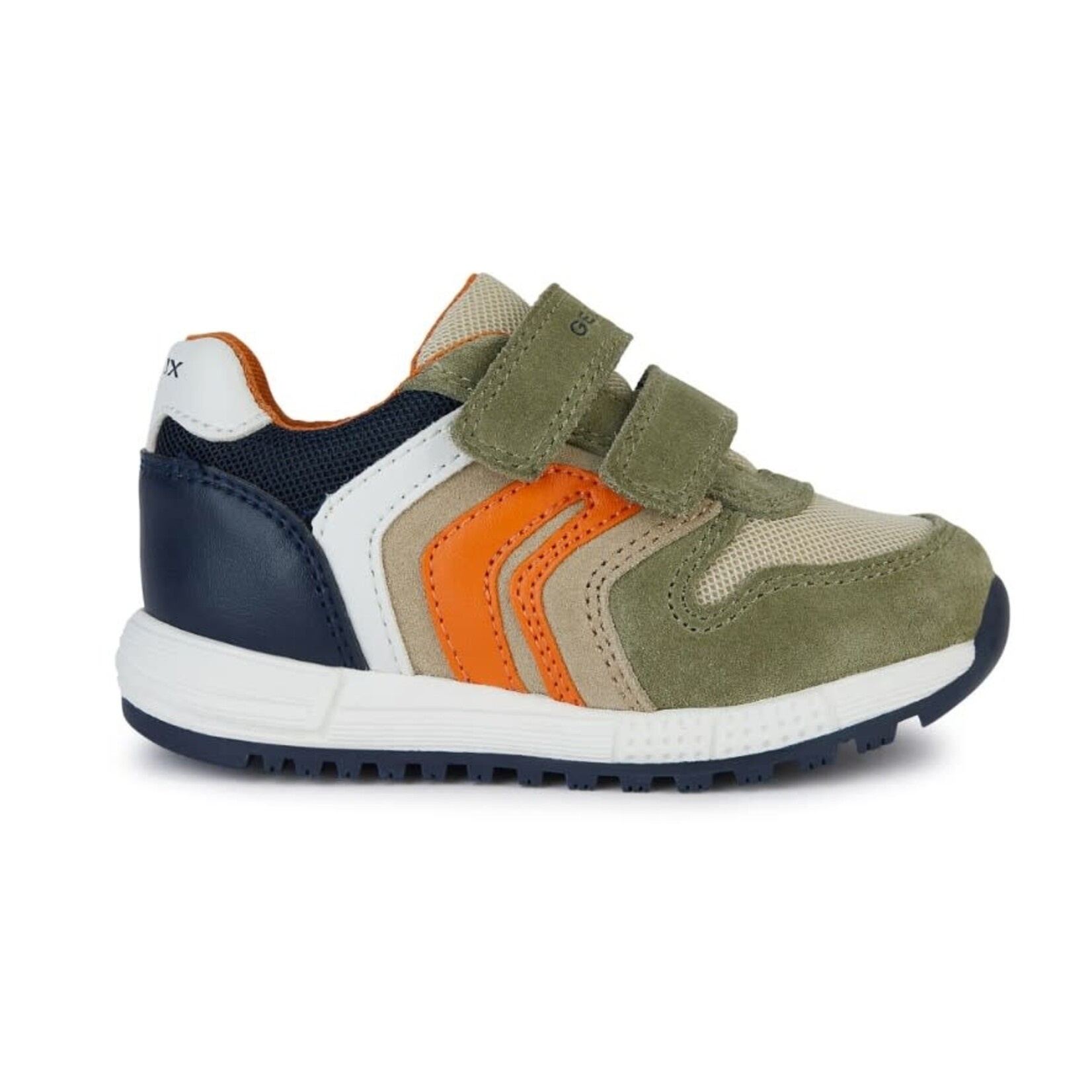 Geox GEOX - Chaussures de sport 'Alben - Suede Mesh - Sauge/Marine/Orange'