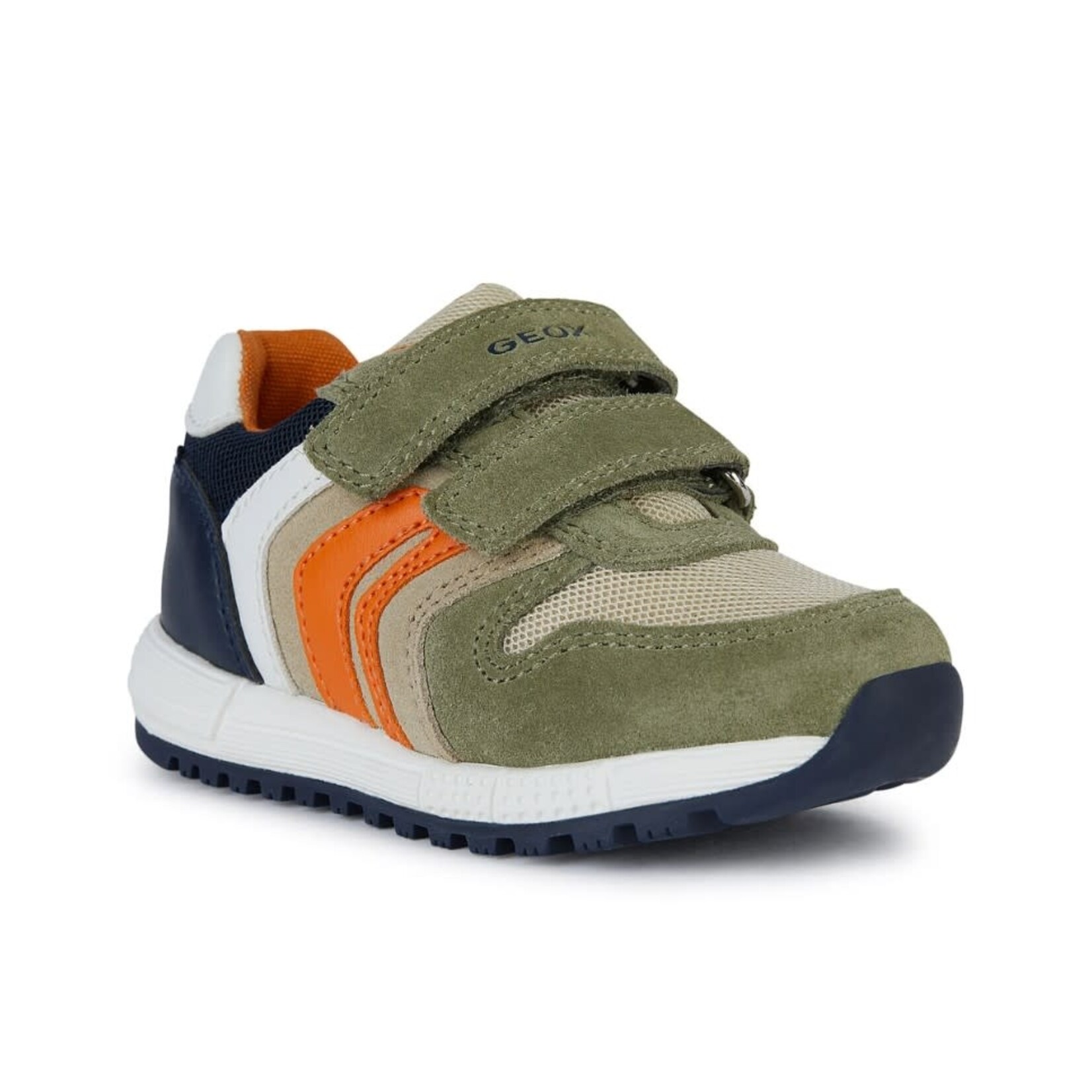 Geox GEOX - Leather running shoes 'Alben - Suede Mesh - Sage/Navy/Orange'