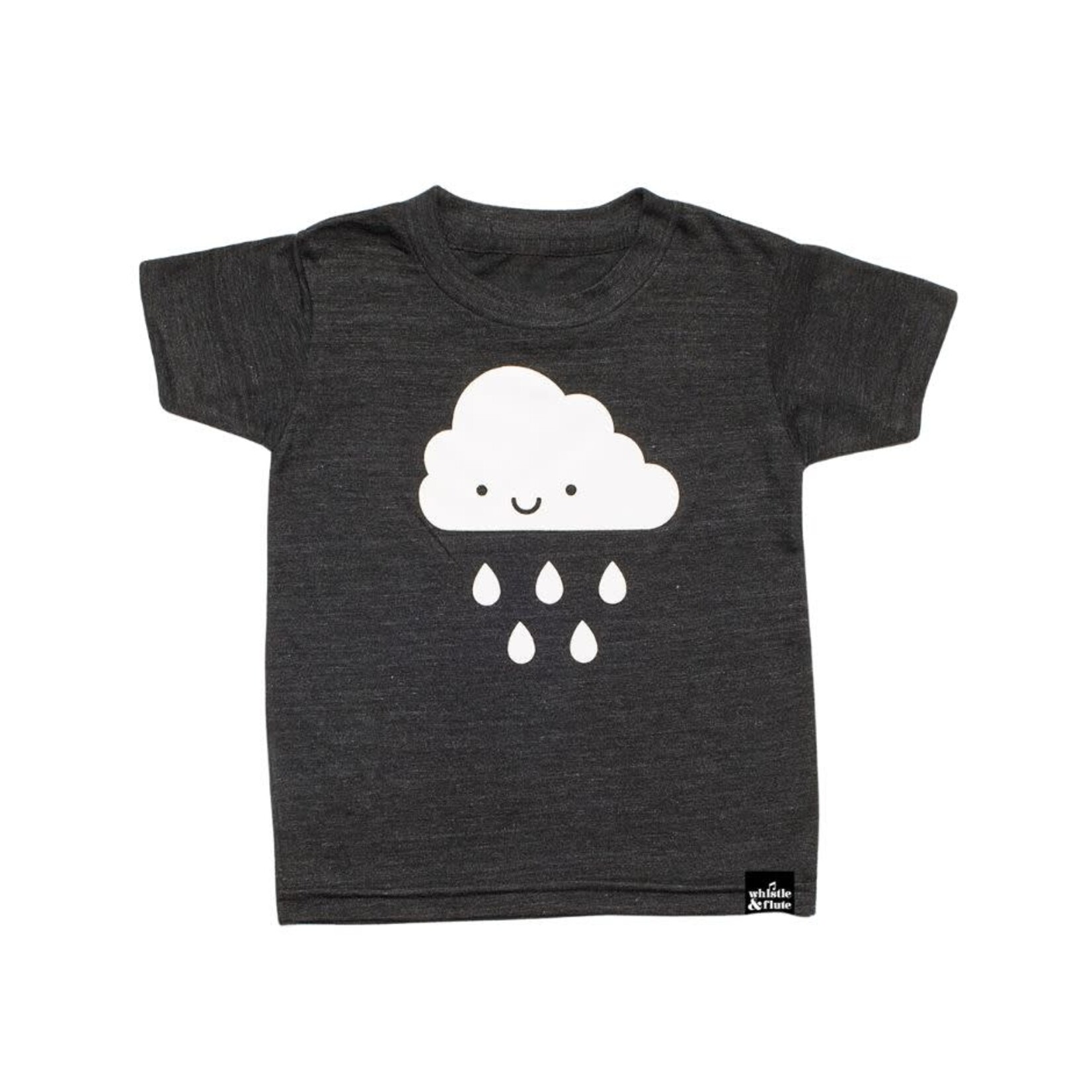 Whistle & Flute WHISTLE AND FLUTE - T-shirt à manches courtes gris foncé avec imprimé de nuage 'Kawaii - Cloud'