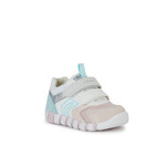 Geox GEOX - Leather and textile shoes 'Iupidoo - White/Antique rose/Light blue'
