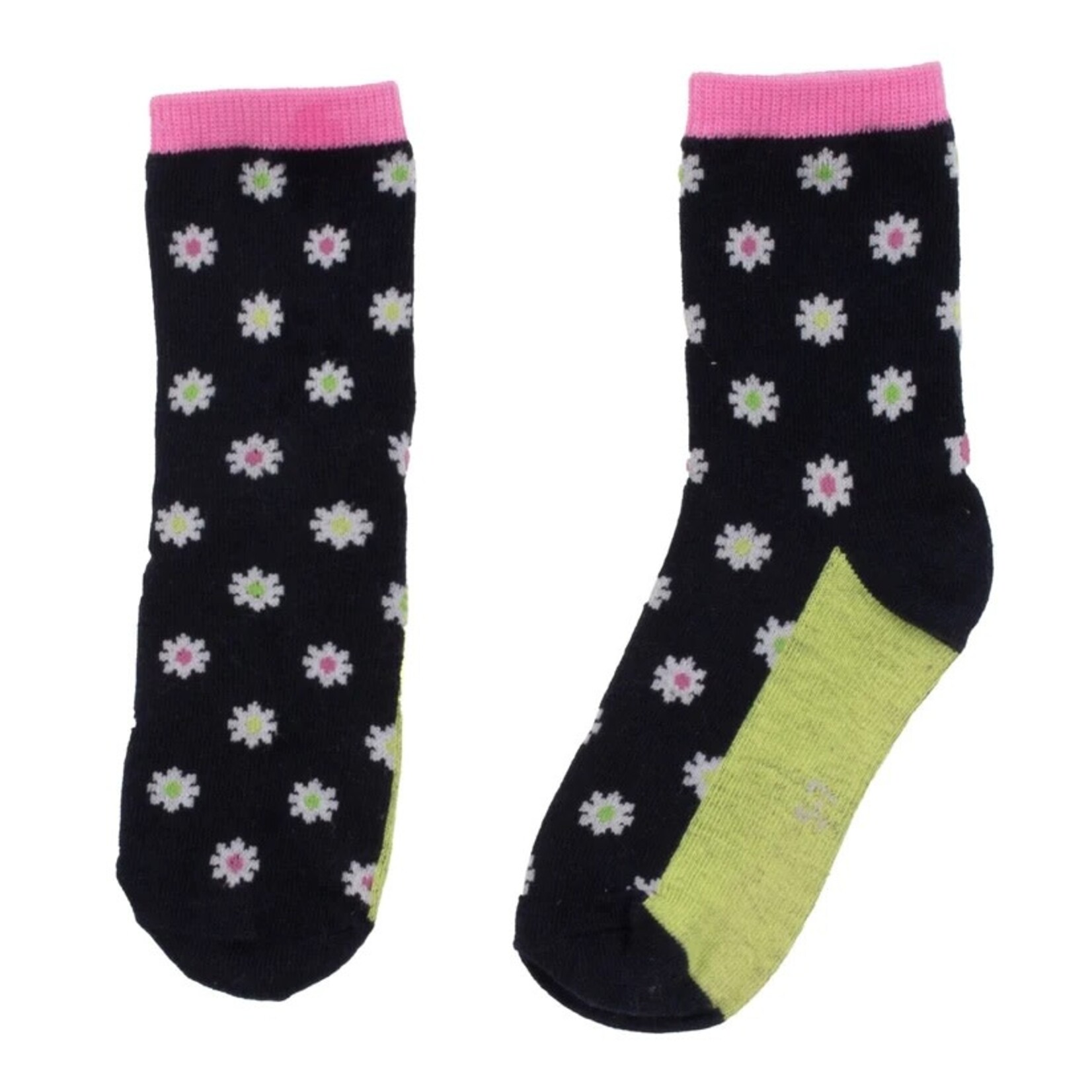 Nanö NANÖ - Black Socks with Daisy Print 'Peace & love'