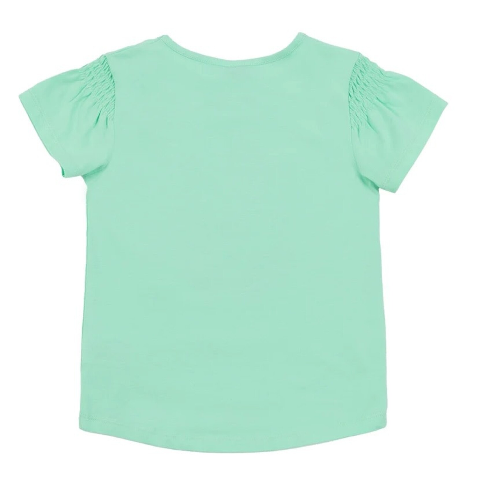 Nanö NANÖ - Mint green short-sleeved t-shirt with print 'Picnic in the sun'