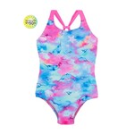 Nanö NANÖ - One-piece turquoise and pink swimsuit with narwals print