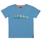 Nanö NANÖ -  Pale blue shortsleeve t-shirt with 'Ocean' print - Cap sur la méditerranée