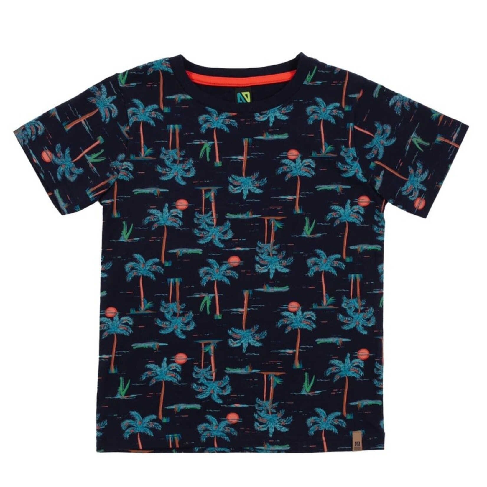 Nanö NANÖ - T-shirt à manches courtes marine avec imprimé intégral de palmiers - 'Party piscine'