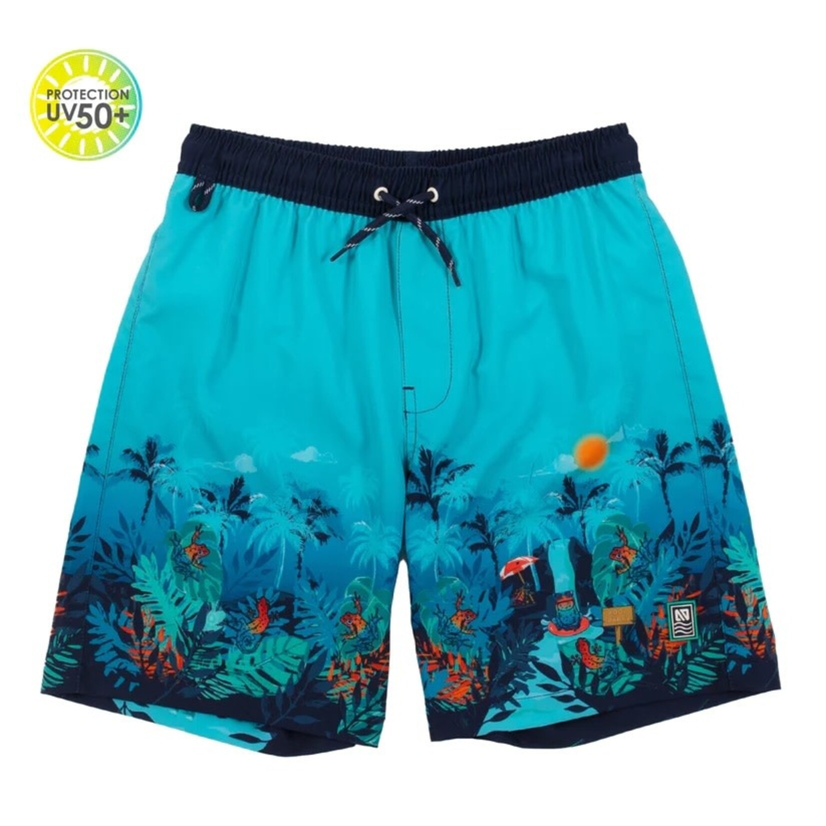 Nanö NANÖ - Turquoise boardshort swimsuit with sea print