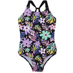Nanö NANÖ - Black one-piece swimsuit with tropical flower print
