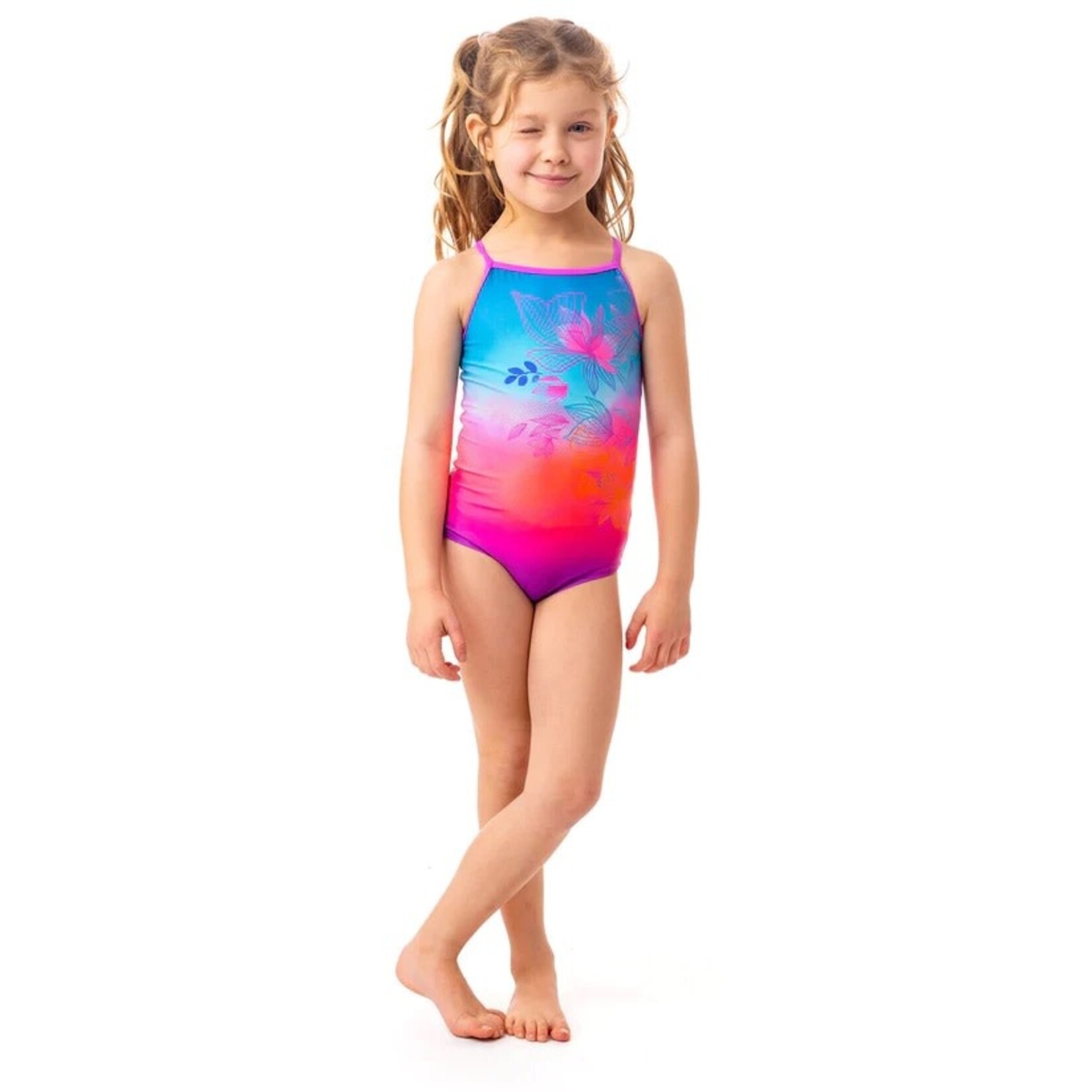 Nanö NANÖ - One-piece swimsuit with colorful gradient and flower print
