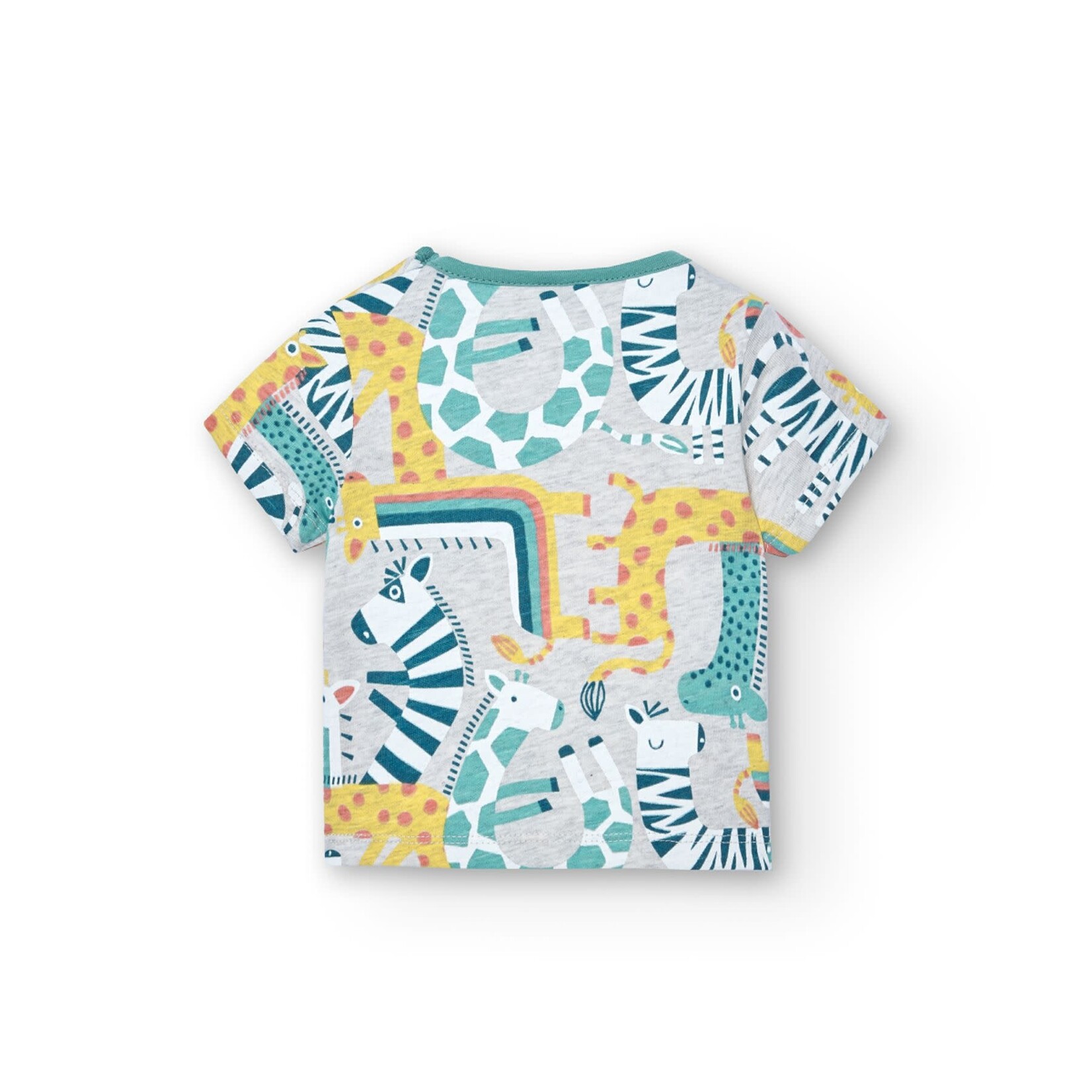 Boboli BOBOLI - Two-piece set - Shortsleeve t-shirt with safari animal print and turquoise shorts