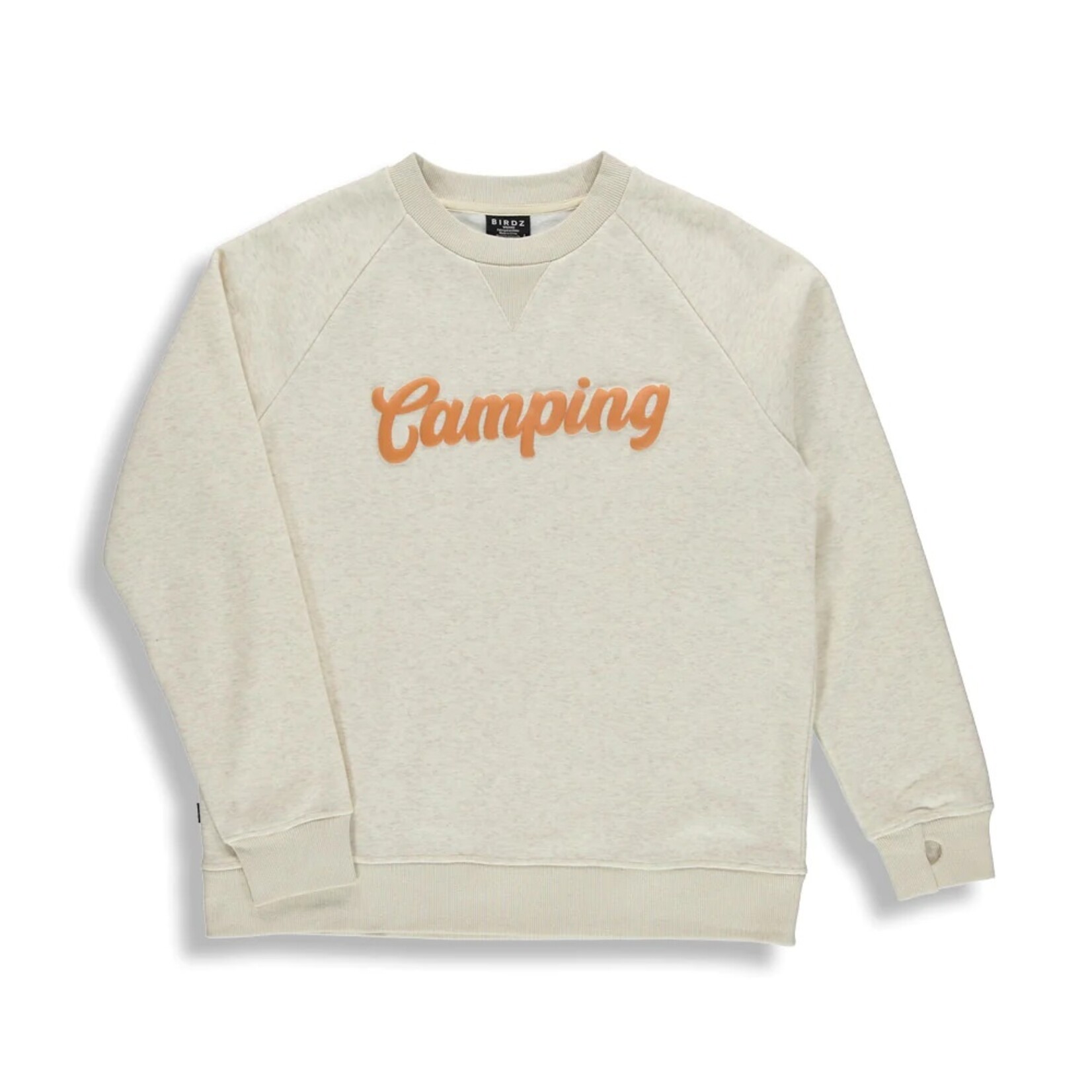 Birdz BIRDZ - 'Camping' Beige Sweatshirt With Orange Lettering