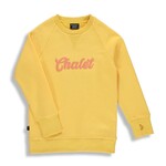 Birdz BIRDZ - 'Chalet' Yellow Sweatshirt With Pink Lettering